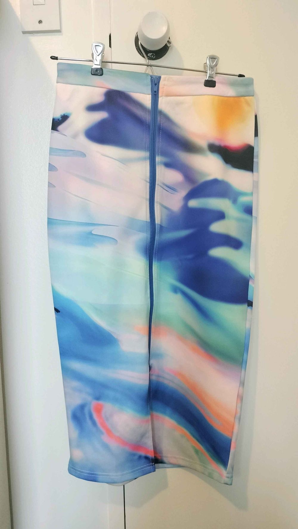 Gingham & Heels Multicolour Abstract Print Midi Skirt