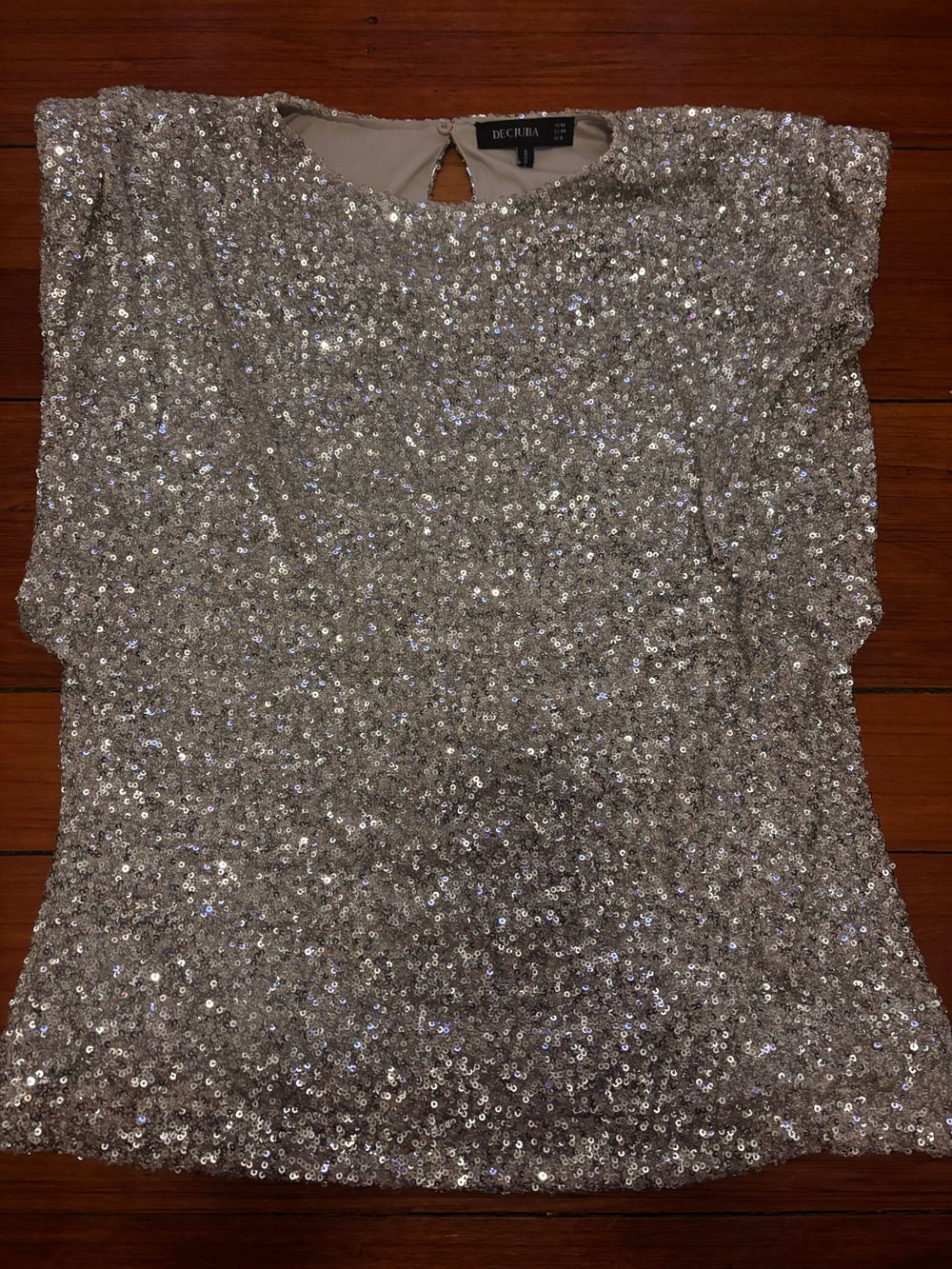 Decjuba Silver Sequinned Top