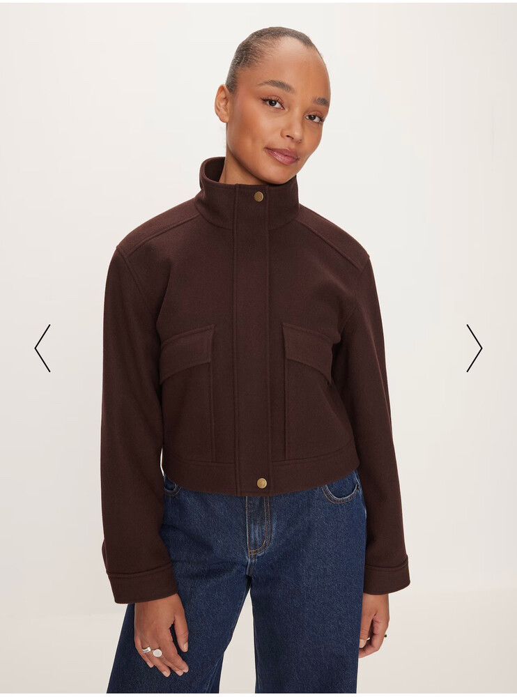 Brown Cropped Jacket