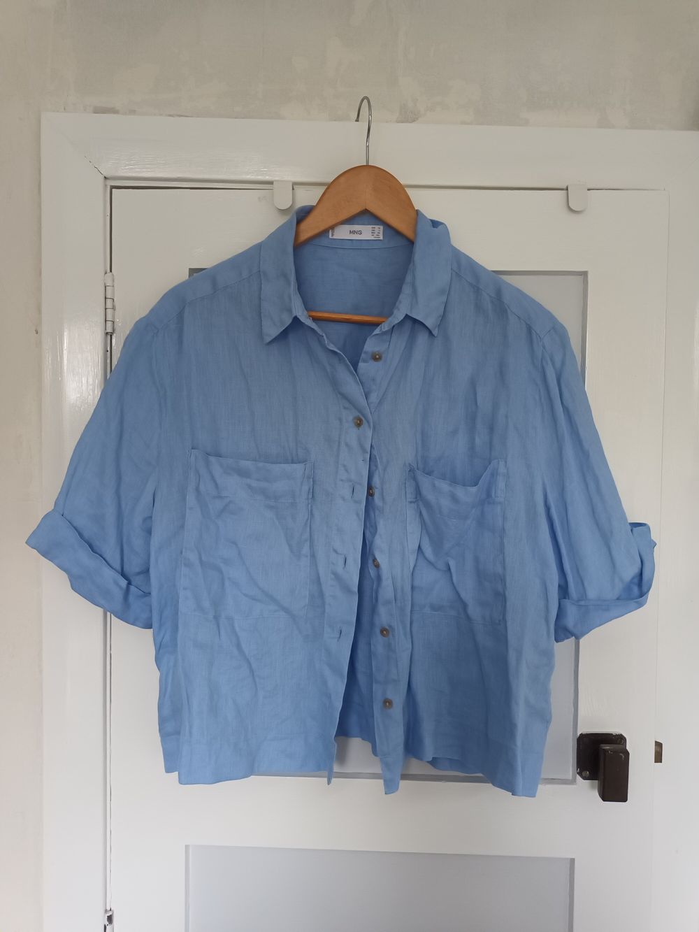 Mango short cut blue Shirt