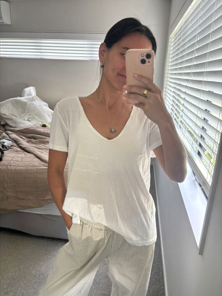 Bassike v neck top