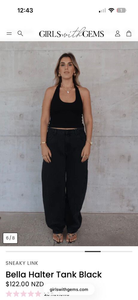 Bella Halter Tank Black sneaky link