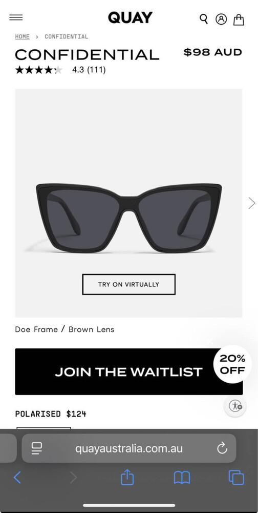 Quay Eyewear - Quay Polarized Confidential Sunnies on  display picture 1