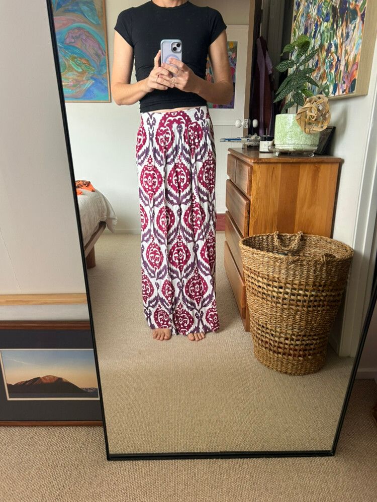 Tigerlily White Red Purple Patterned Maxi Skirt