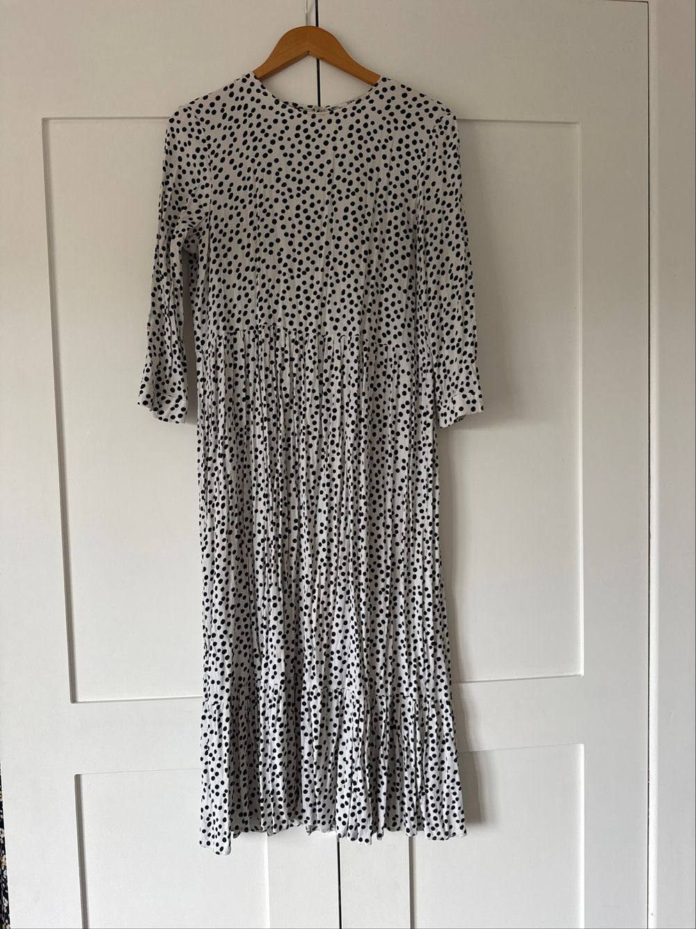 Zara White Black Spot Dress