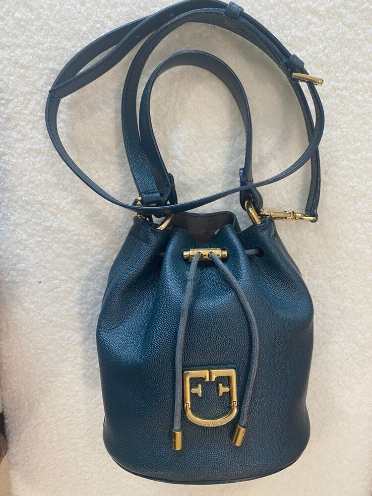 Furla Blue Leather Bucket Bag