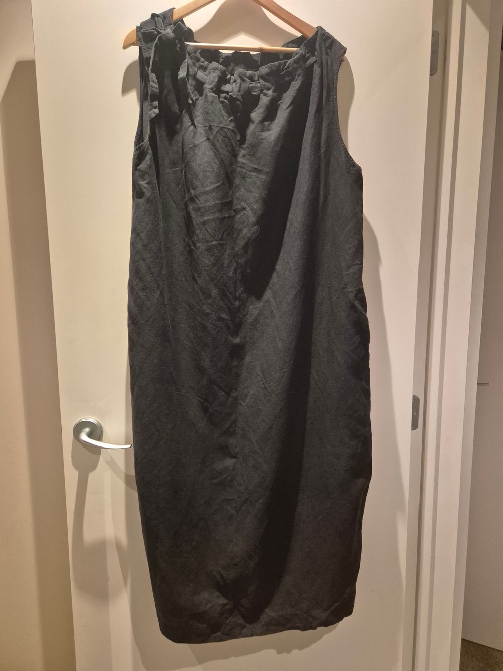 Moochi Black Linen Maxi Dress