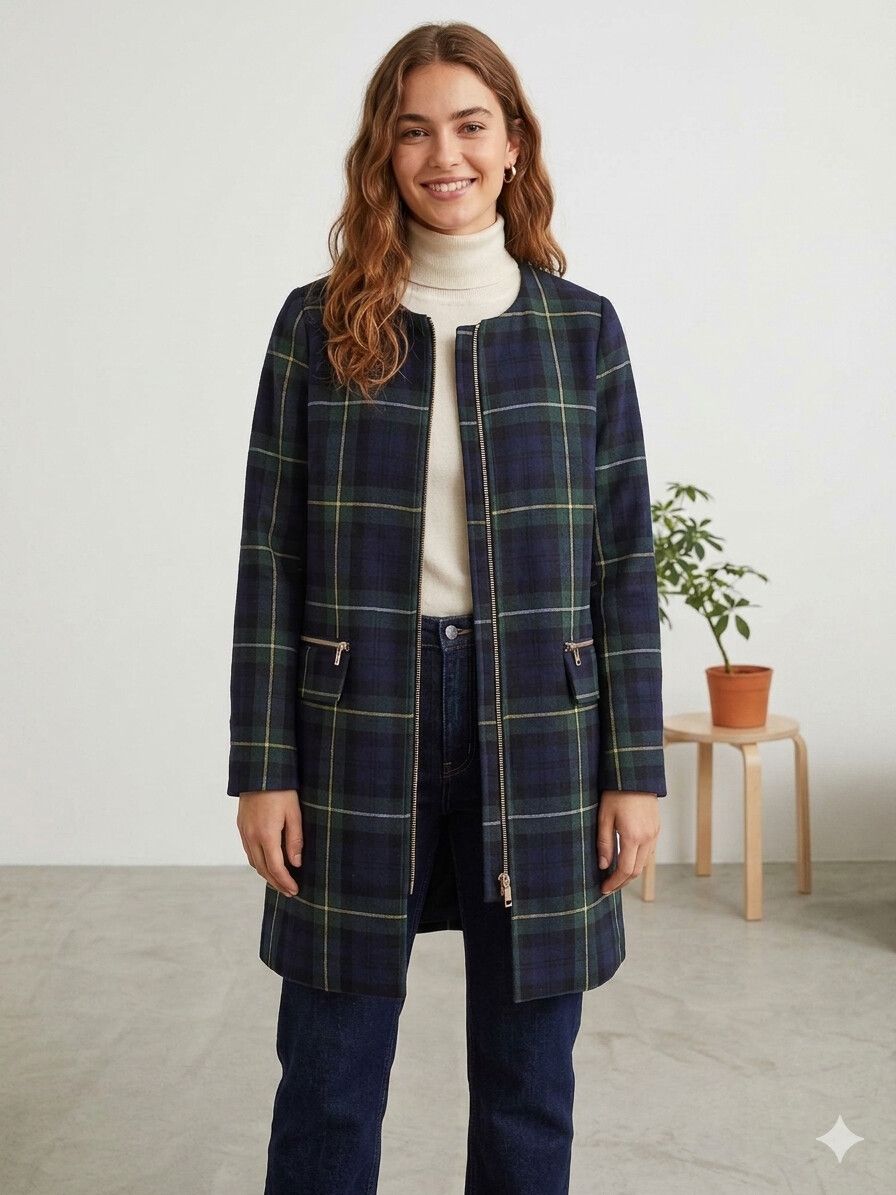 Tartan plaid coat