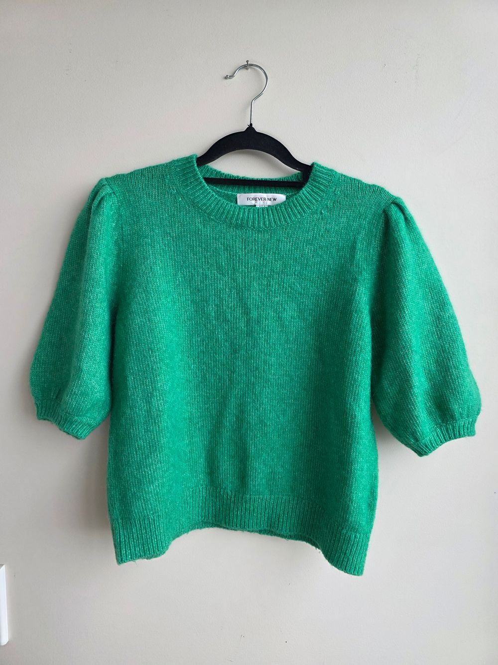 Forever New Green Puff Sleeve Knit Jumper
