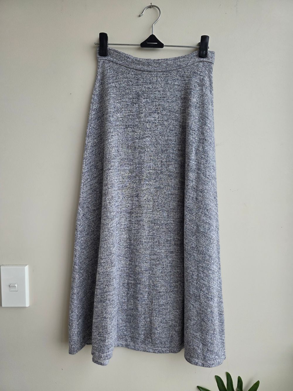 Grey Knit Midi Skirt