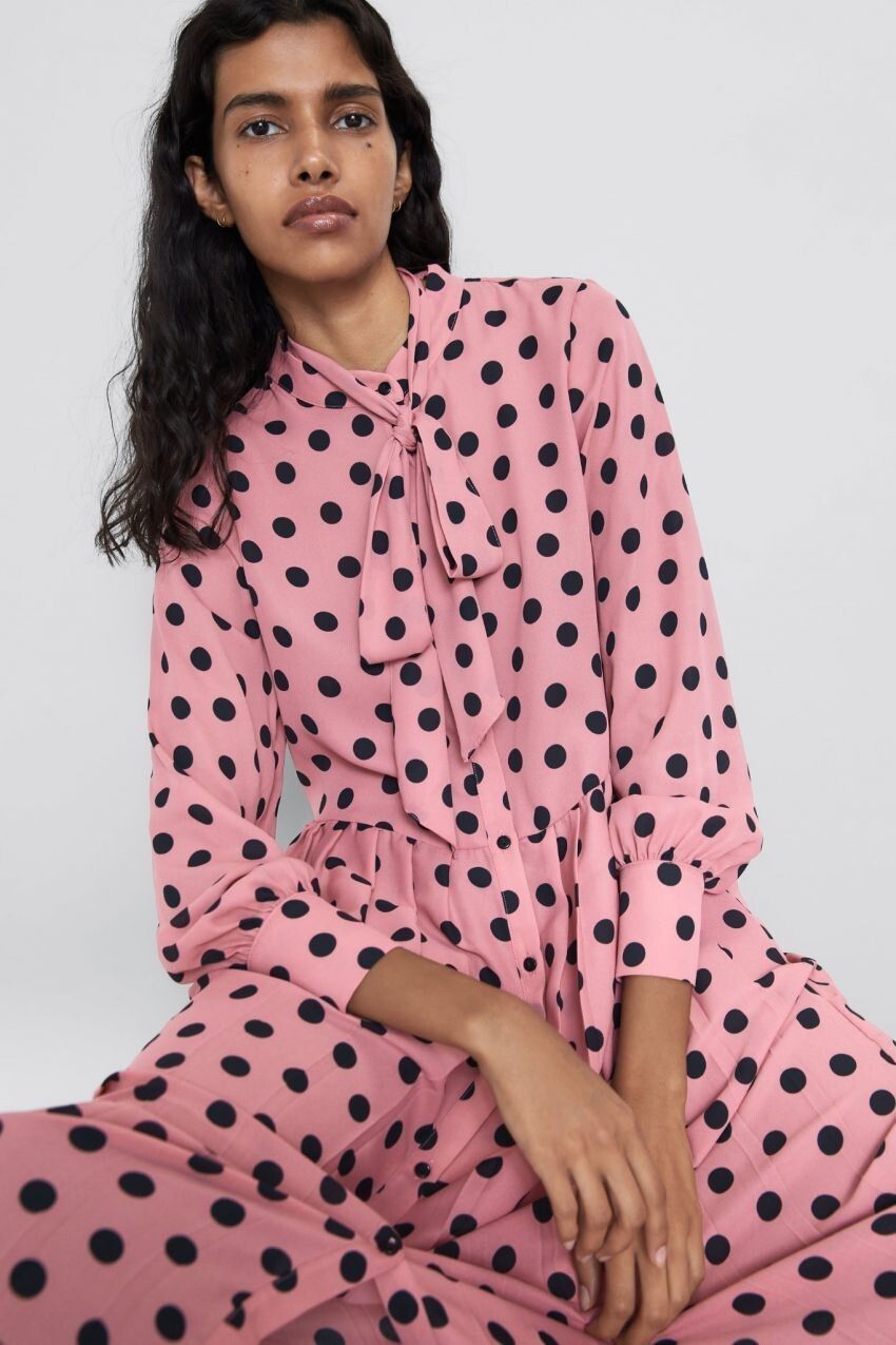 ZARA Pink Polka Dot Dress