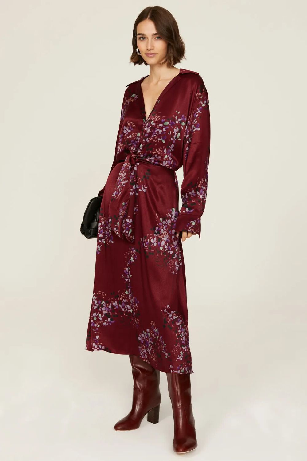 Forsythia  Shaped collar, tie front dress