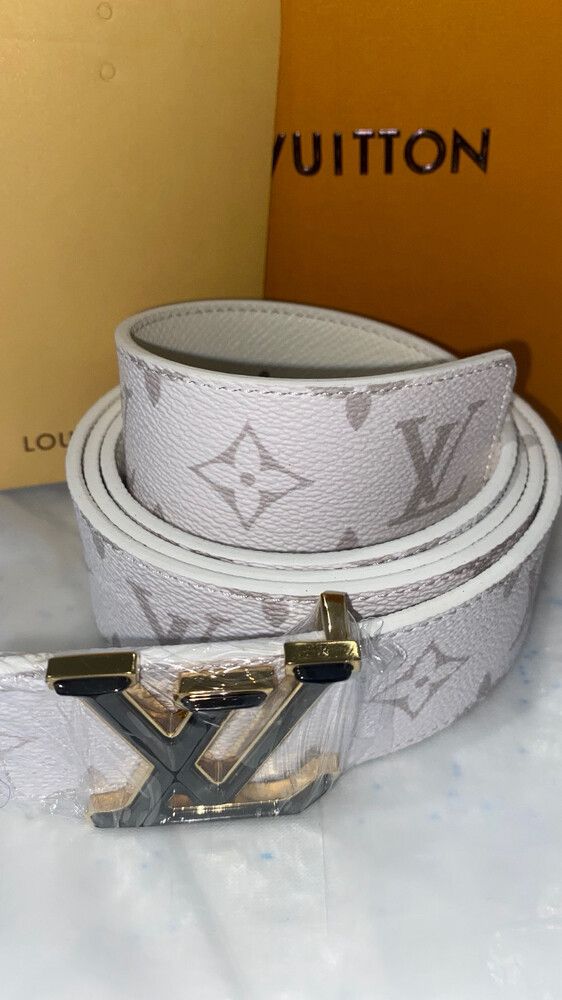 All white LV Belt