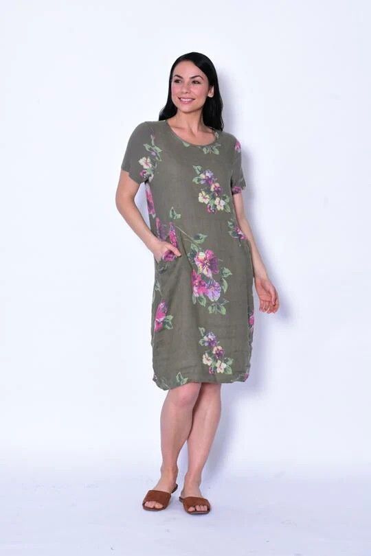 chinese dress ladies Cali & Co Red Floral CA24178-8