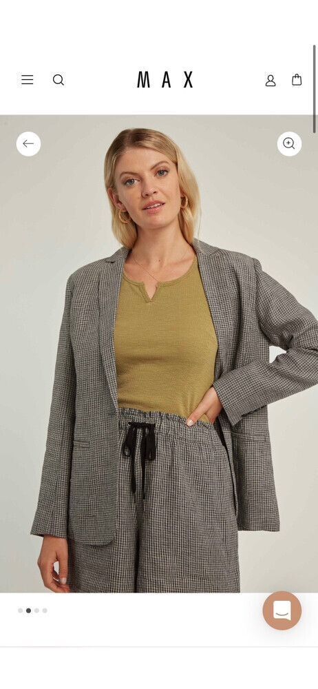 MAX linen blazer | Black/grey check | Sz 8
