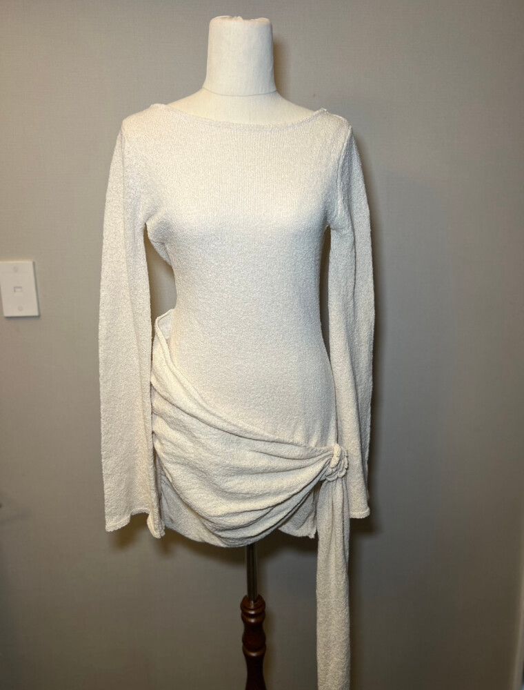 Meshki - Meshki Liana Knit Mini Dress Cream on Designer Wardrobe