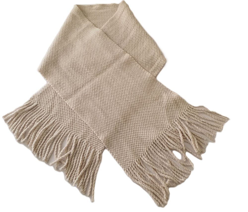 Women's Scarf - Elegant Beige Woven Scarf – Soft & Cozy, Perfect for Winter