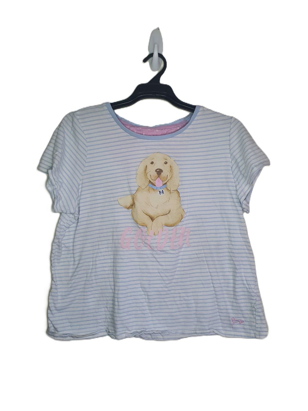 Peter Alexander Striped Dog Graphic Top
