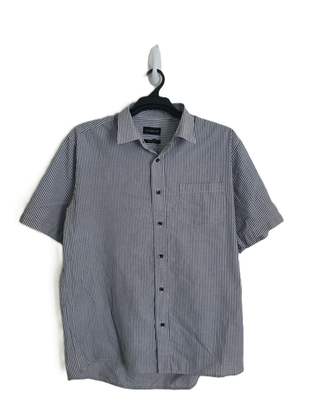 Chisel Blue White Striped Shirt Size M