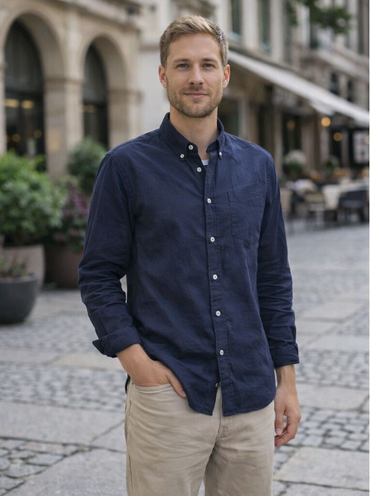 H.Brothers Premium Linen Shirt Size M