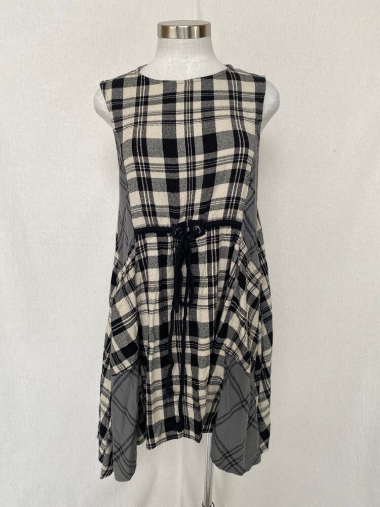 Free People tartan asymmetrical mini dress
