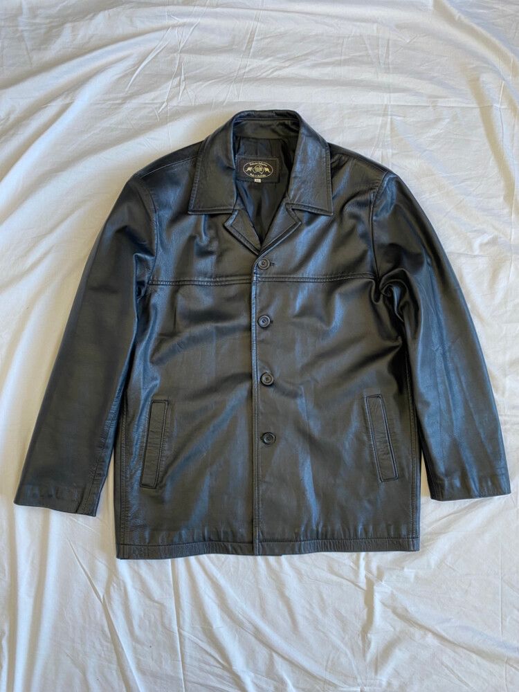 Mens vintage black leather jacket