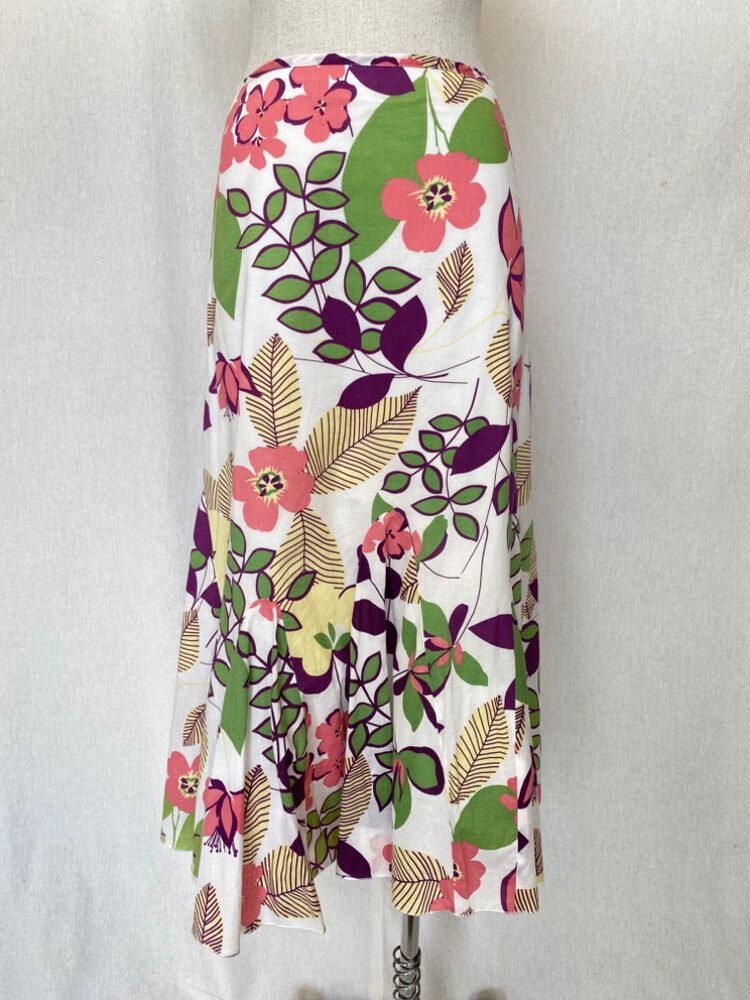 Y2k colourful floral midi skirt