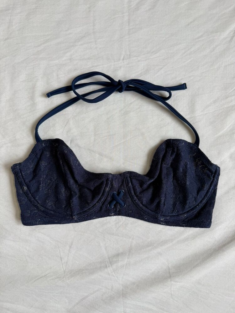Lonely Hearts navy lace bralette