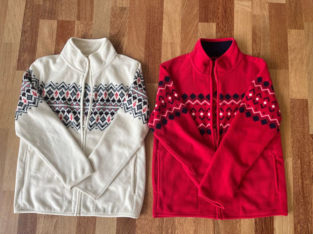 Uniqlo White and Red Jackets Size 9-10