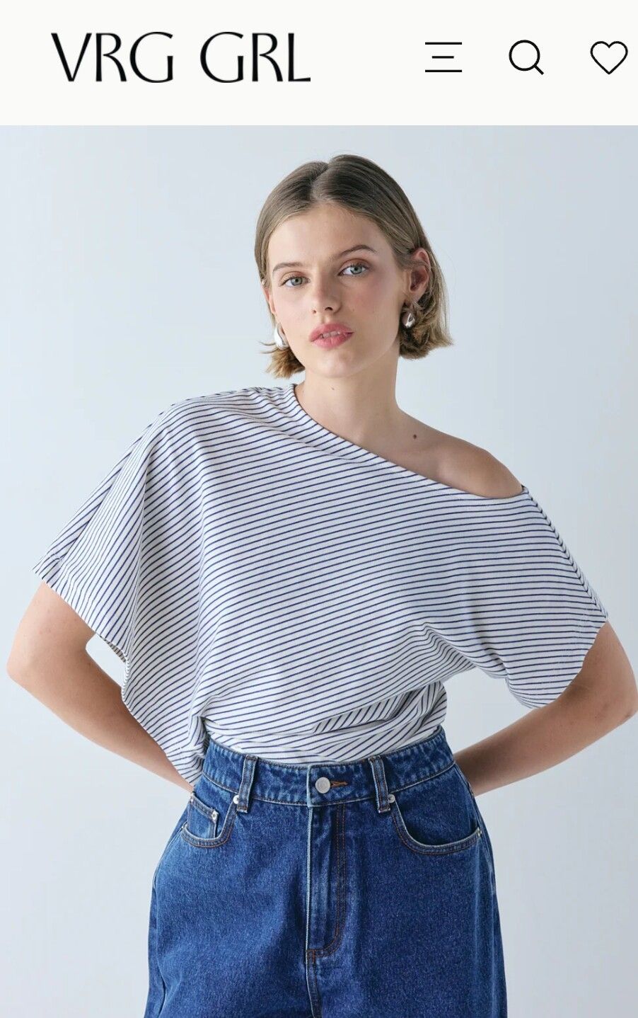 Liv Top Cobalt Stripe by VRG Girl - Size 8. Brand new