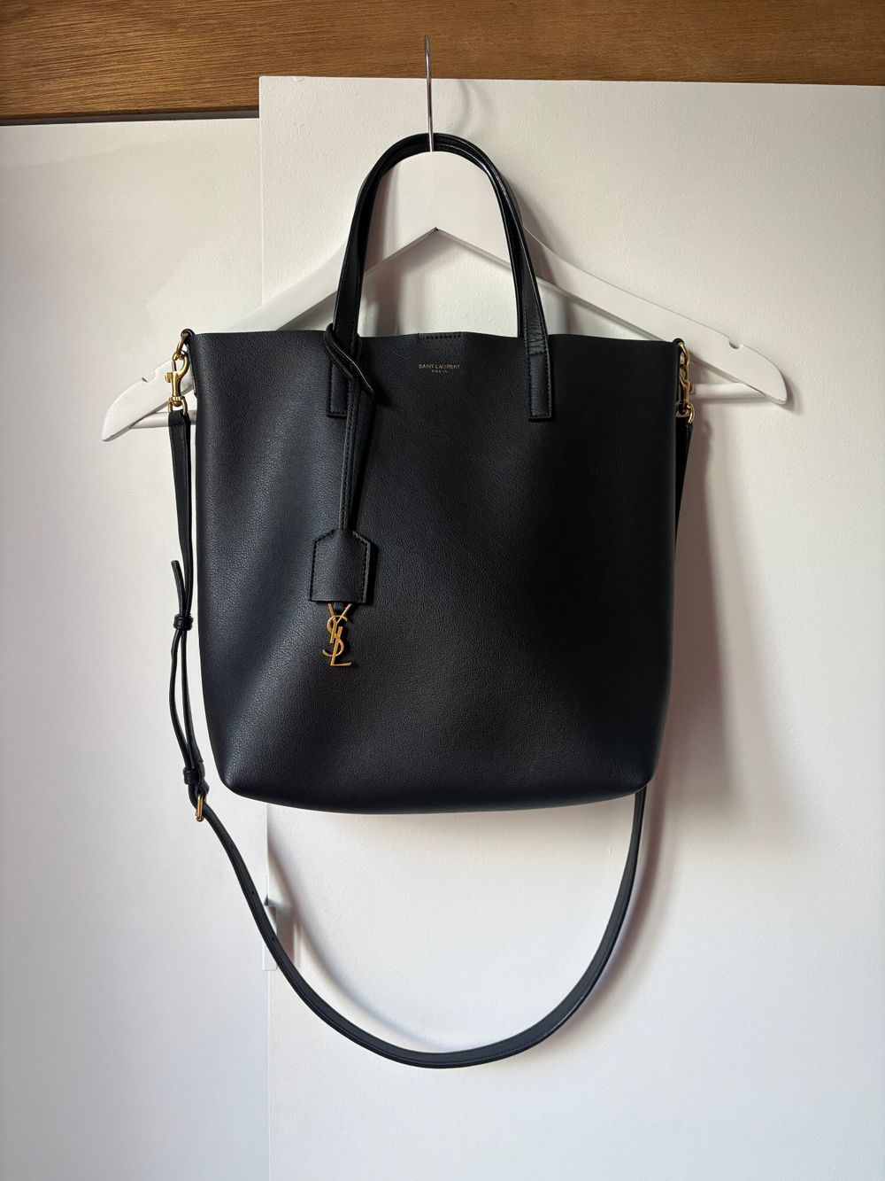 Saint Laurent Black Leather Tote Bag