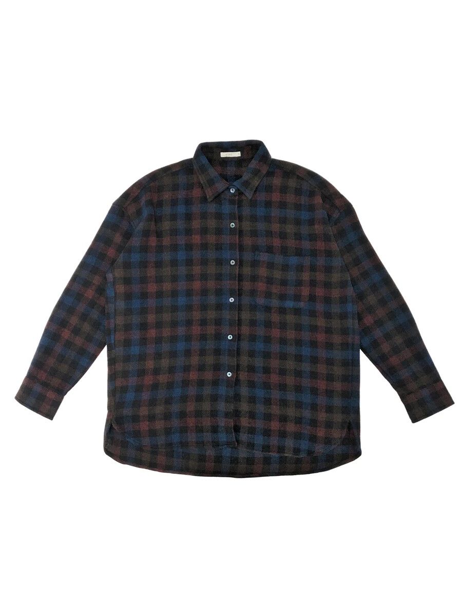 Lori wool-cashmere check flannel shirt