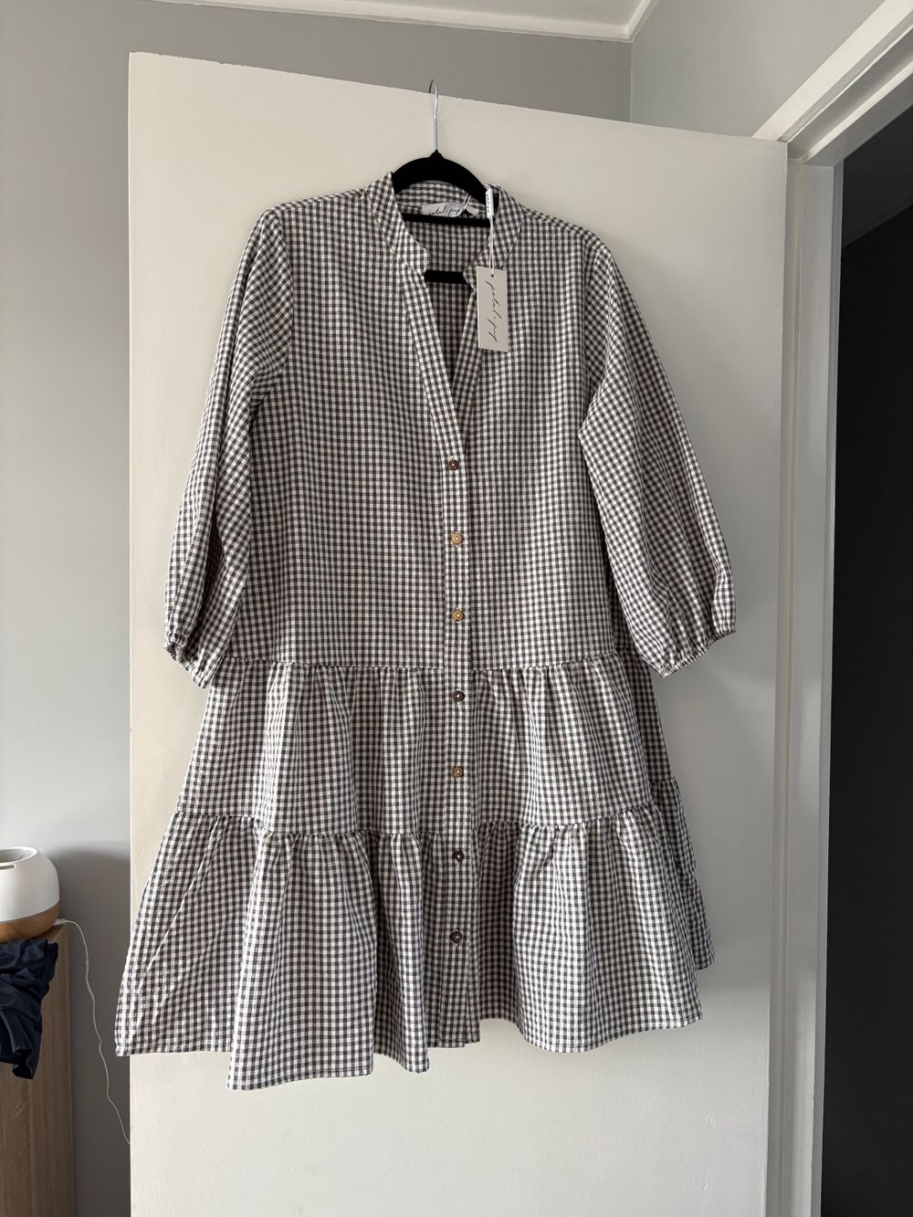 Petal & Pup -  Black And White Gingham Tiered Dress