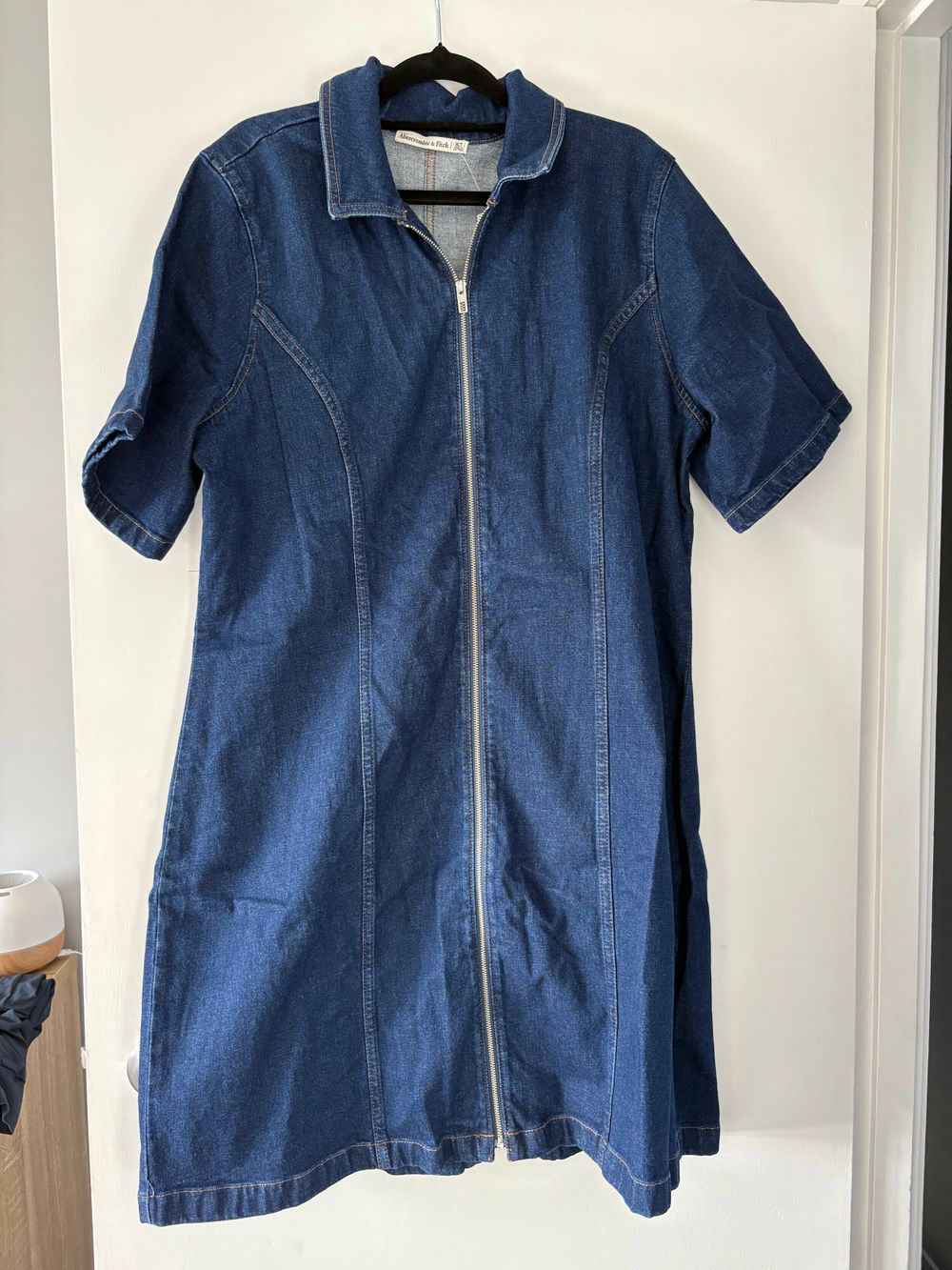 Abercrombie & Fitch Dark Blue Denim Zip Dress