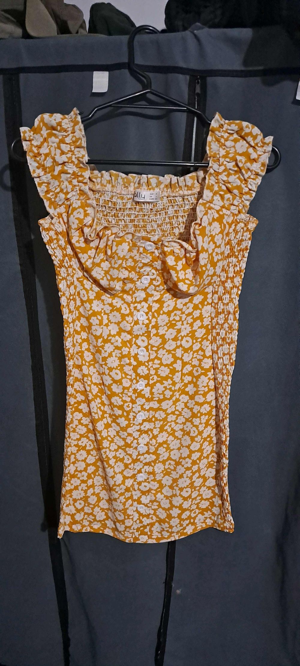 Ally Fashion Yellow Floral Smocked Dress