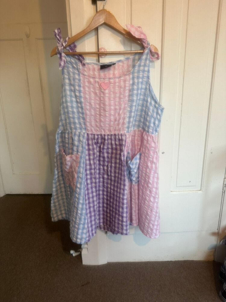 Lazy oaf pink gingham dress hotsell