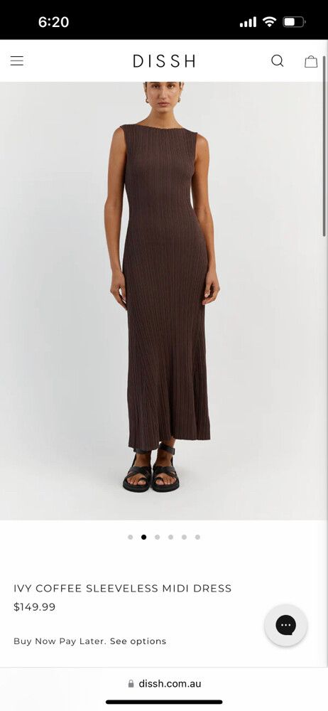 DISSH - Dissh Ivy Coffee Sleeveless Midi Dress on Designer Wardrobe
