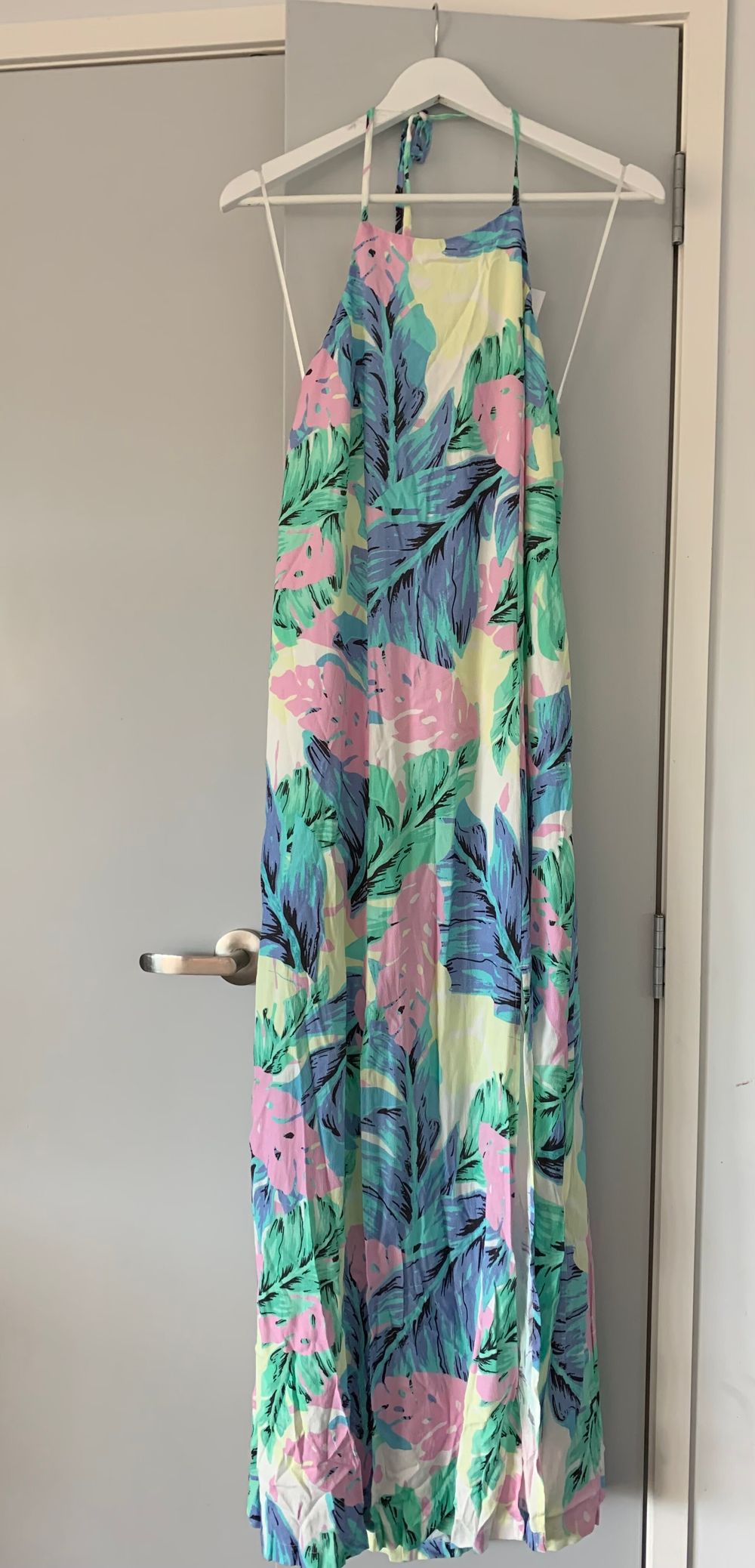 Talulah maxi dress floral backless beige blue pink size S / 8