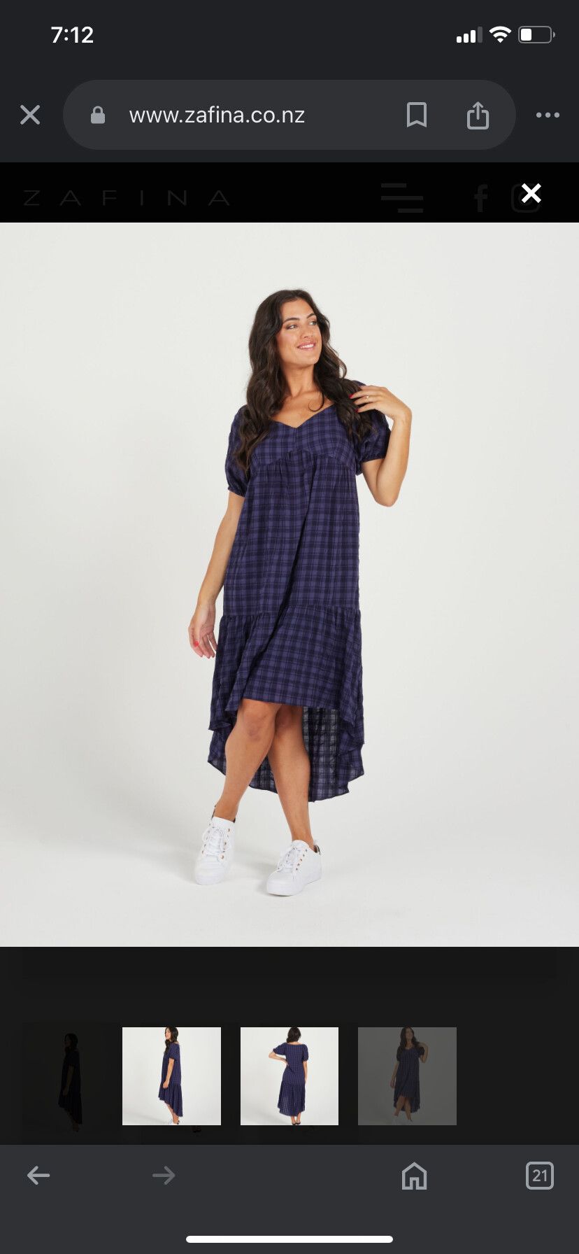 Zafina boho prairie midi dress cotton relaxed 14/XL puff sleeves cottage casual summer seersucker