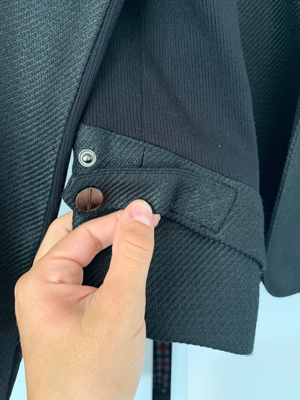 Verge black Virgin wool blend blazer jacket fitted style size M image 10