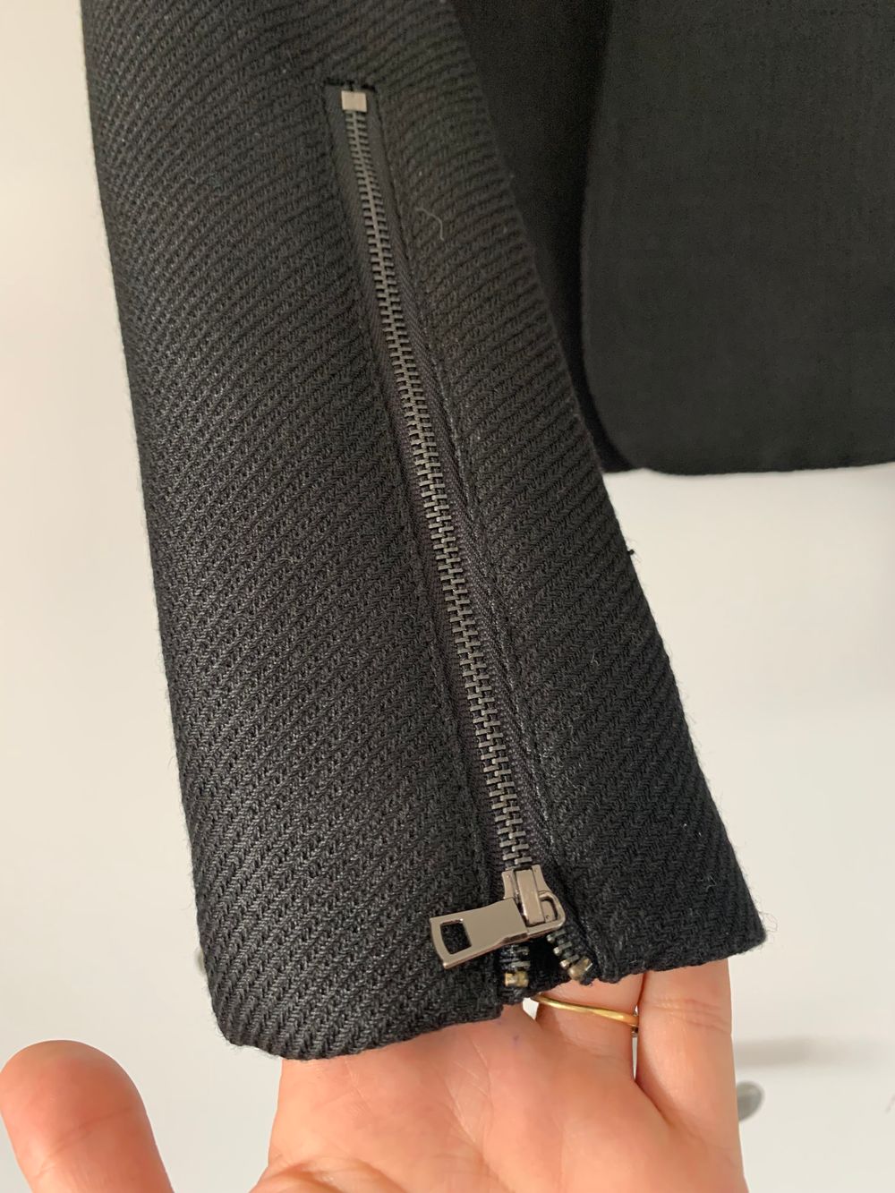 Verge black Virgin wool blend blazer jacket fitted style size M image 8
