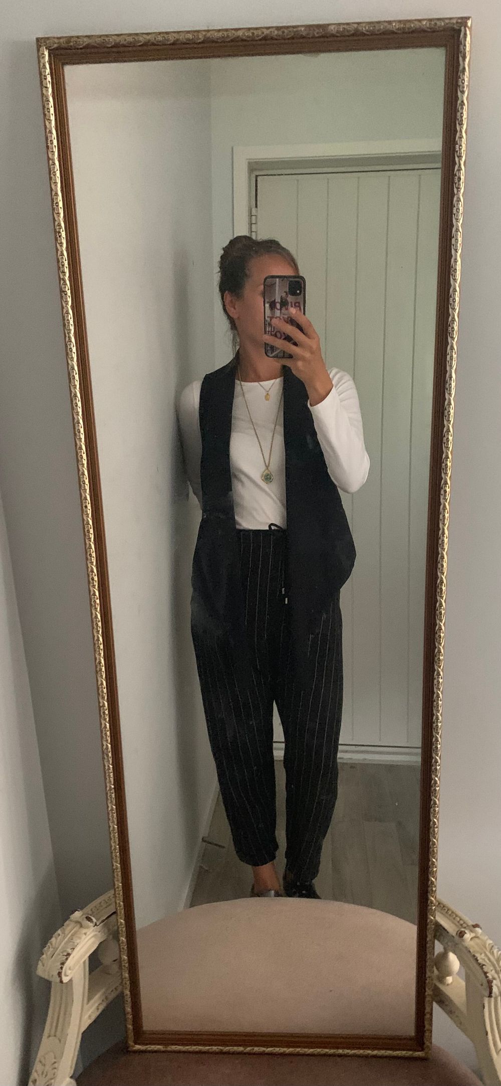 Country road black silk vest waistcoat open front image 4