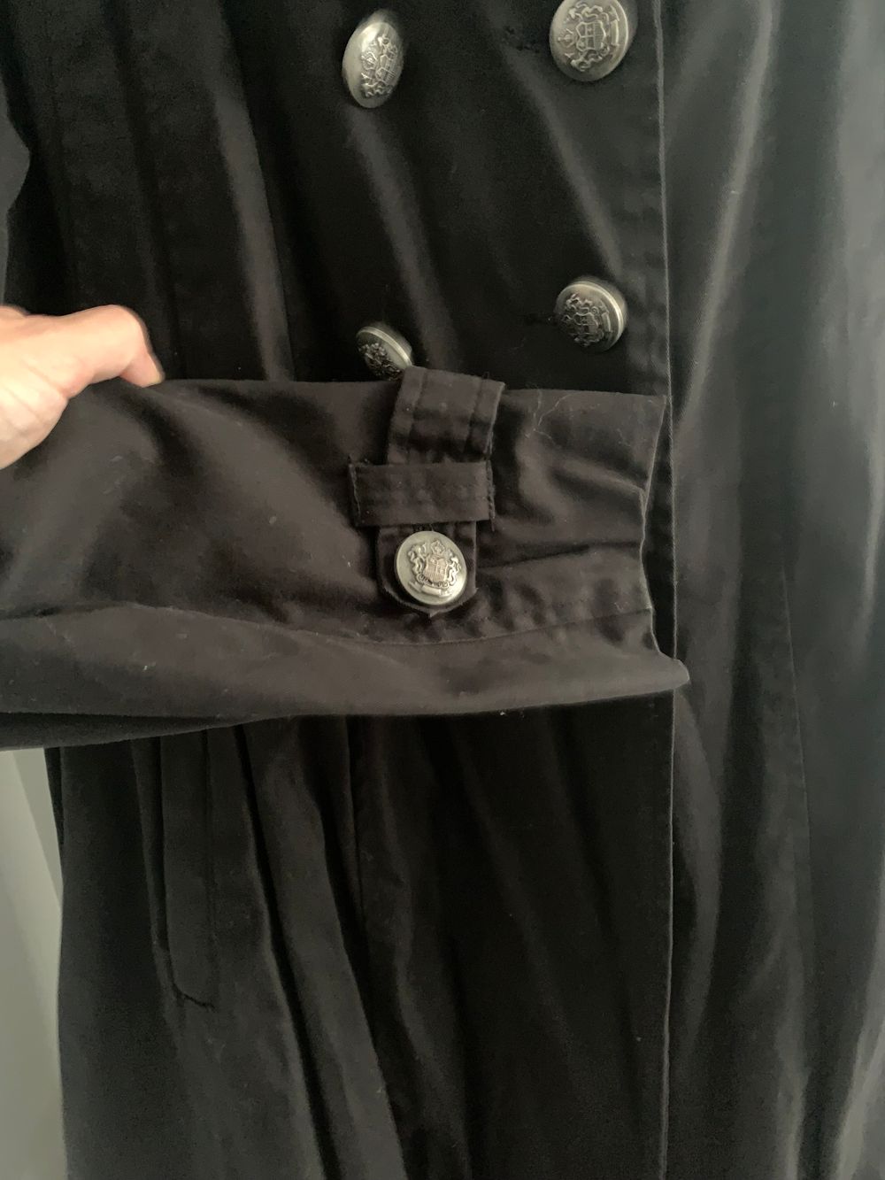 Asos black Cotton jacket double breasted with silver buttons image 4
