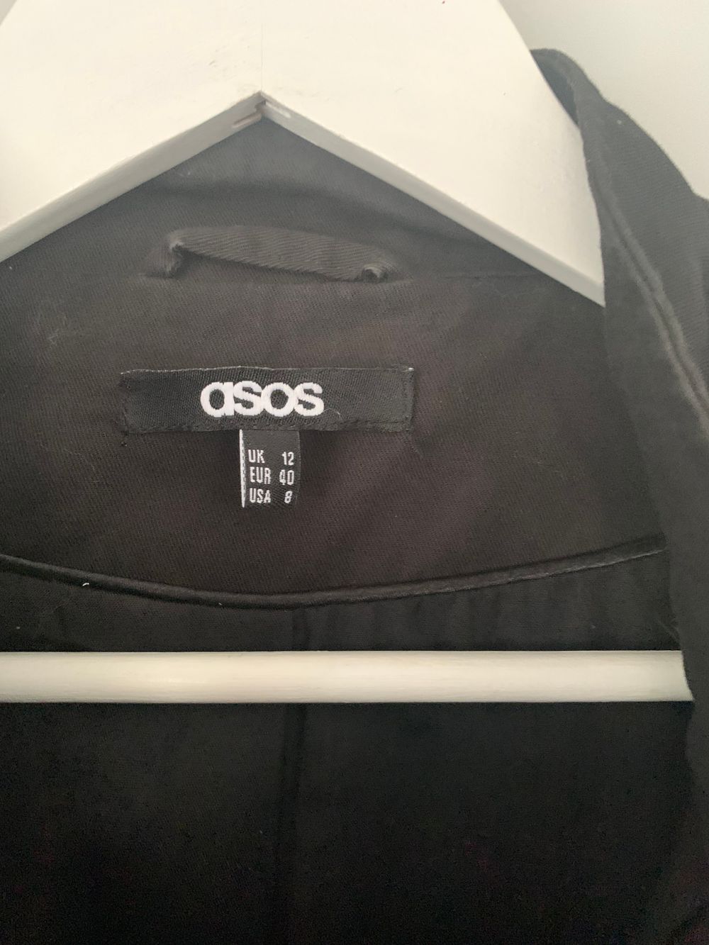 Asos black Cotton jacket double breasted with silver buttons image 5