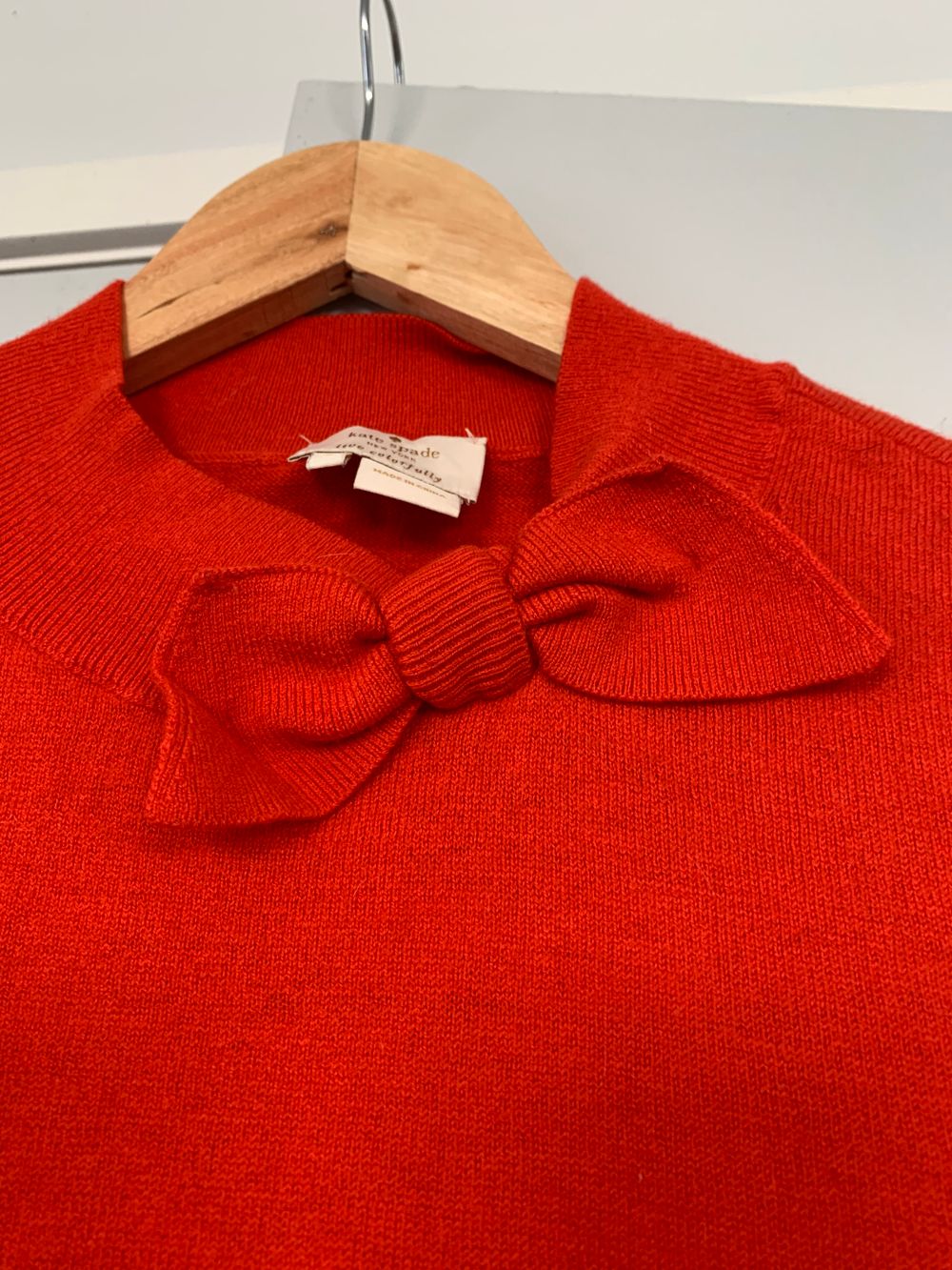 Kate Spade wool cashmere coral red jumper 3/4 sleeves image 4