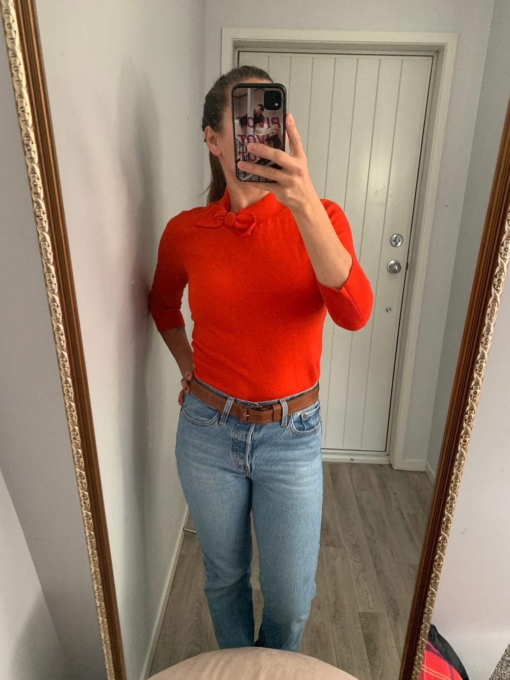 Kate Spade wool cashmere coral red jumper 3/4 sleeves image 6