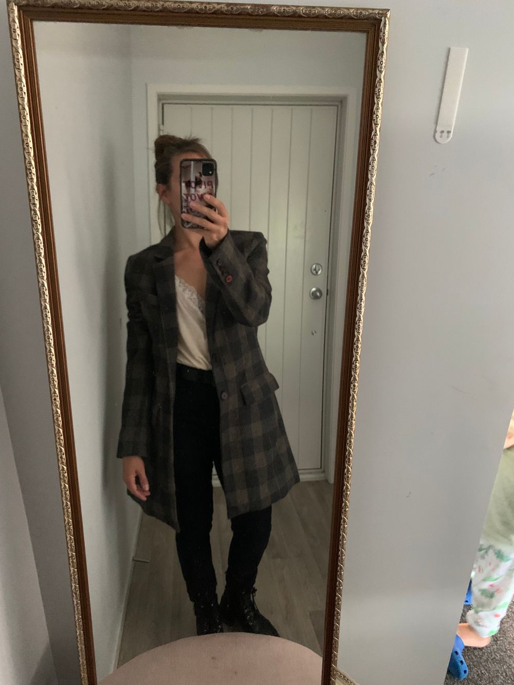 Italian wool coat plaid pattern designer Aspesi image 2