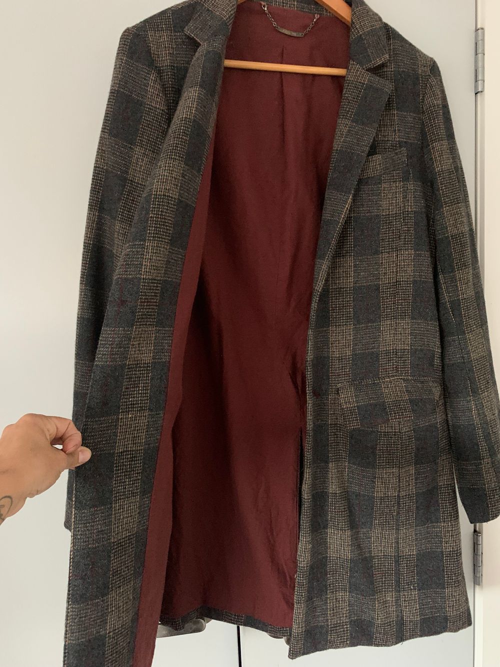 Italian wool coat plaid pattern designer Aspesi image 5