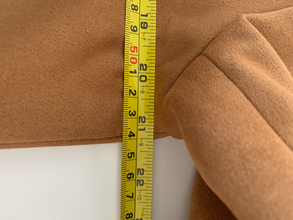 Knuefermann tan Brown Cropped Blazer micro suede short sleeves image 6