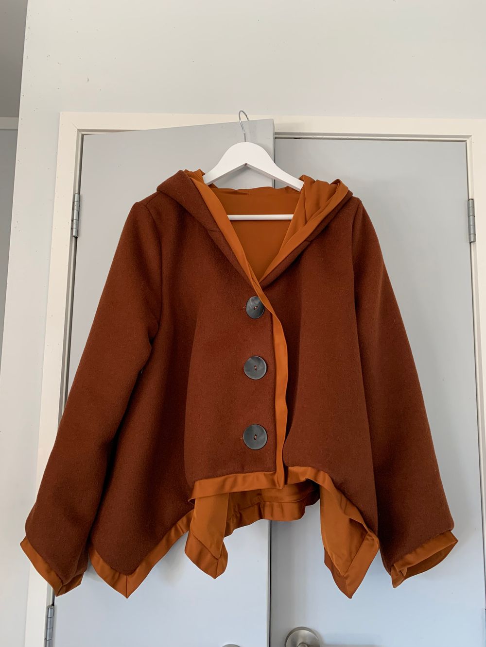Taylor brown wool mohair Validate Coat reversible jacket size L